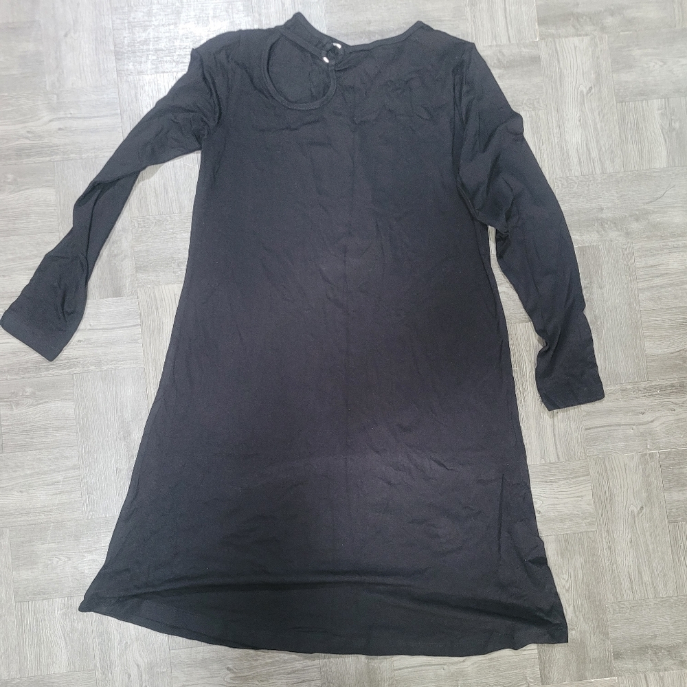 Milan KissElegant Black Long Sleeve Dress - Medium